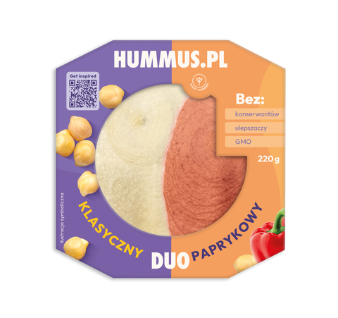 Hummus DUO klasyczny i paprykowy 220g